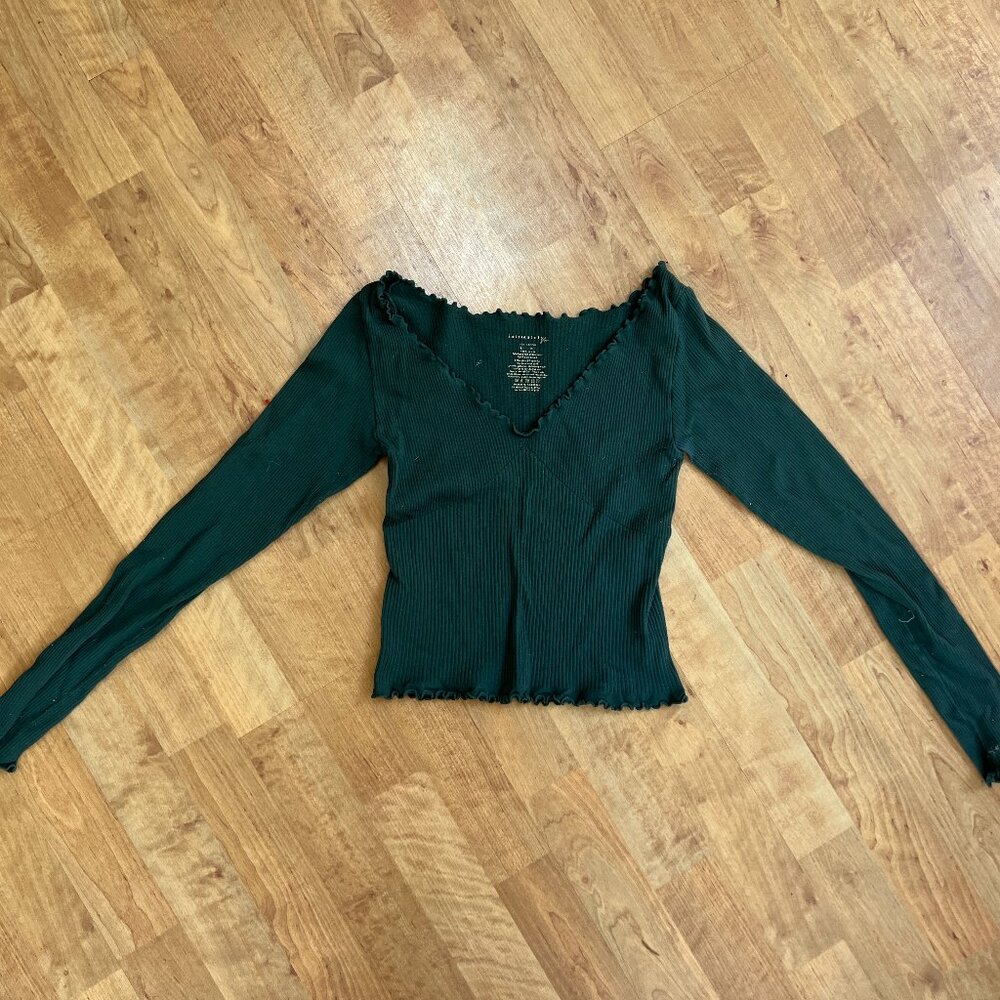 Free People Dark Green Long Sleeve